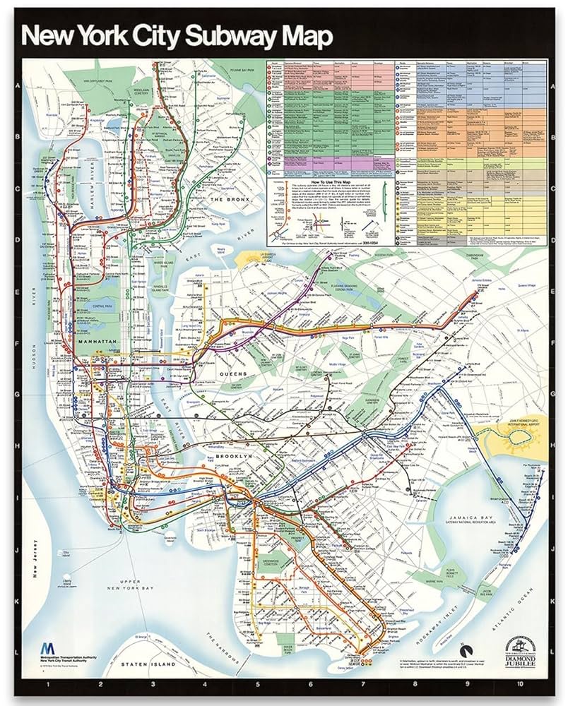 Amazon.com: New York City Subway Map 1979-18x24 Unframed Art